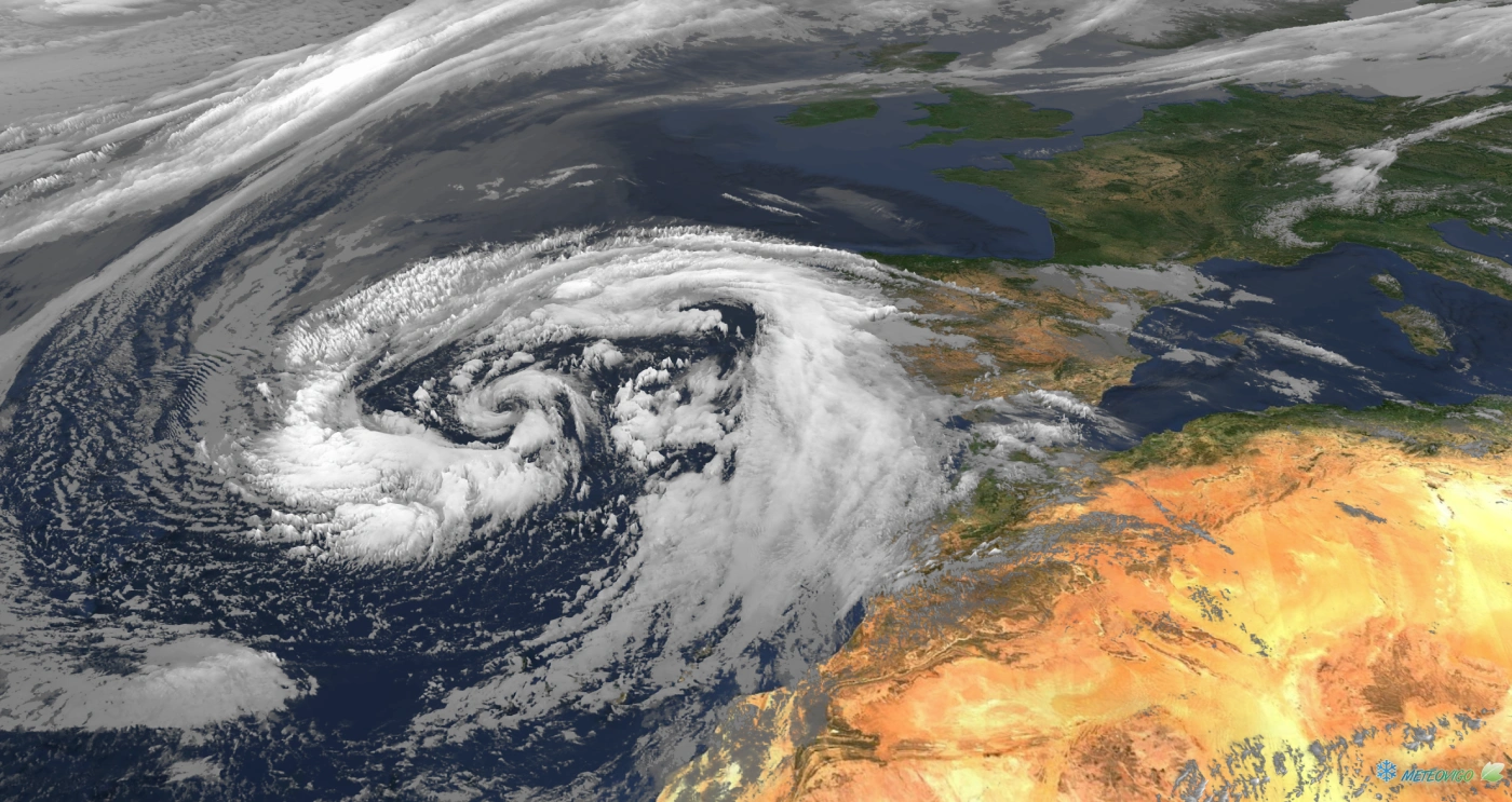 Imagen de satélite de la borrasca Therese sobre Canarias