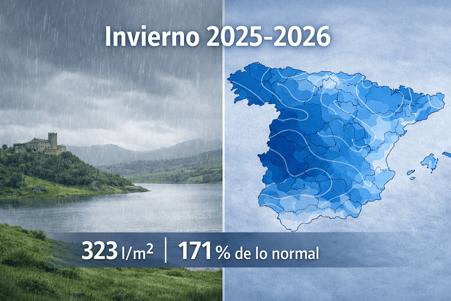 Balance del invierno 2025-2026 en España: muy cálido y muy húmedo