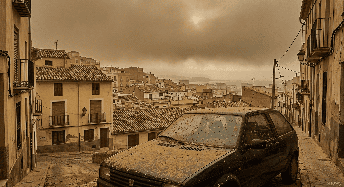 La calima vuelve con Regina: lluvia de barro y aire sucio hasta el viernes