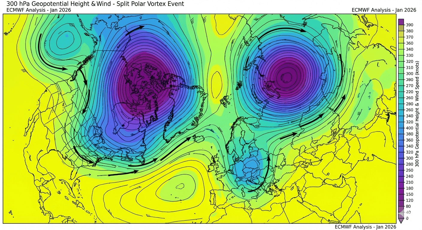 Vórtice polar: así influye en el tiempo invernal de España